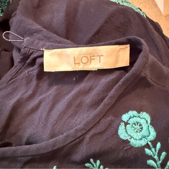 Loft Embroidered Boho Ruffle Dress Medium - Picture 2 of 11